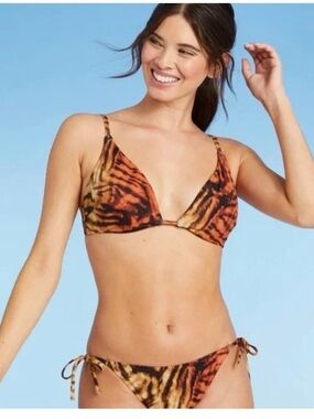Shade & Shore Triangle Underwire Adjustable top and bottom string Bikini NWT